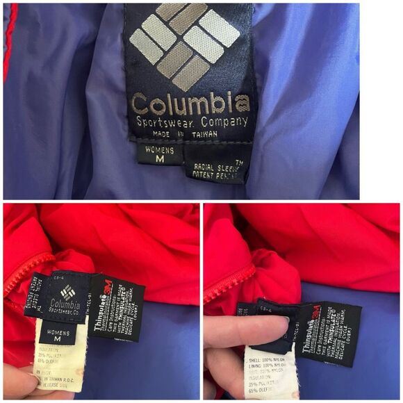 Vintage Columbia 3-in-1 Reversible Ski Jacket Women's Medium Blue Green 90s - Picture 6 of 7